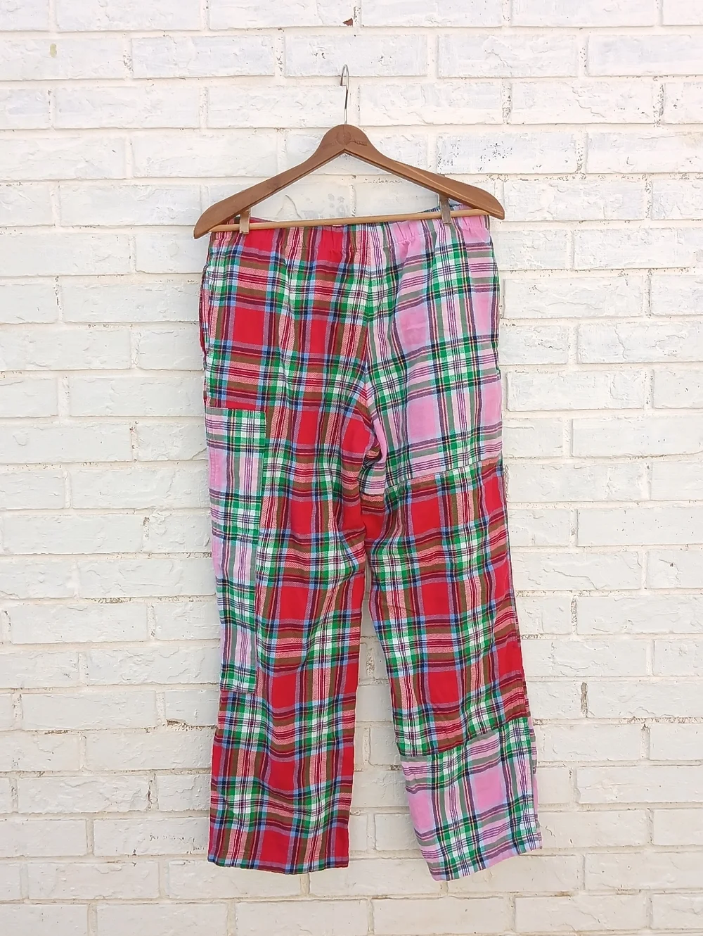 Lands' End Plaid Patchwork Pajama Pants Size Medium